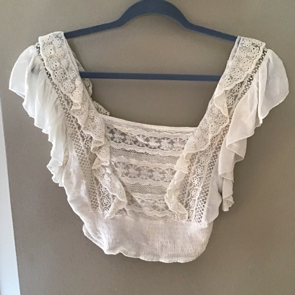 Free People Off White Crop Top
